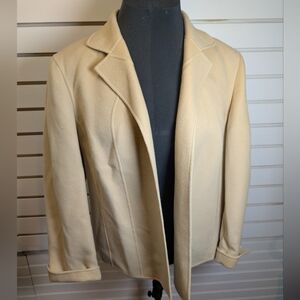 Talbots 100% Wool Open Blazer Jacket Coat size 14W Minimalist